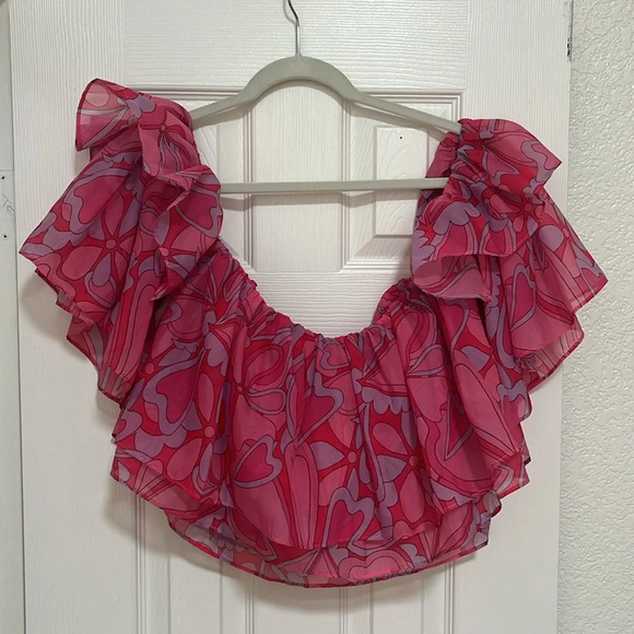 NWT Show Me Your Mumu x REVOLVE Rossella Ruffle Top - Picture 5 of 6